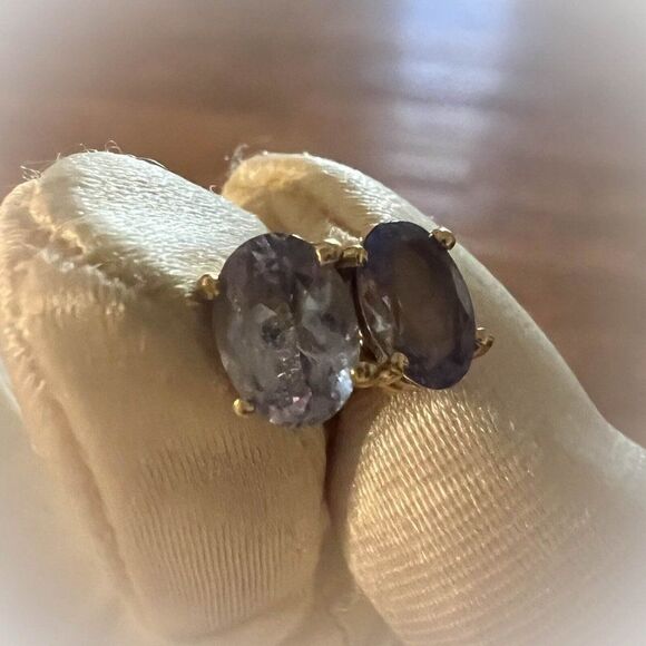 14k Gold- Alexandrite Tanzanite -1.8cttw- Natural Color Changing -Stud Earrings - Picture 16 of 16